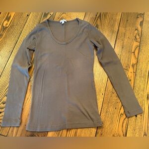 James Perse Taupe Long Sleeve Tee